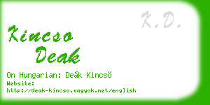 kincso deak business card